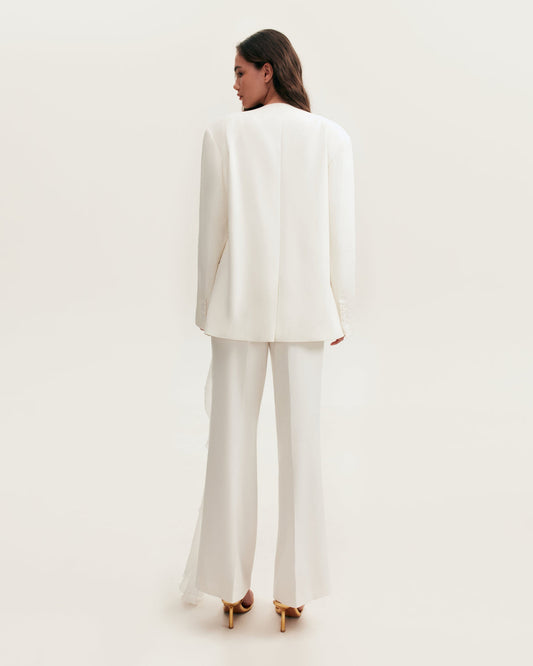 PANACHE WHITE SINGLE-BREASTED BLAZER, XO XO