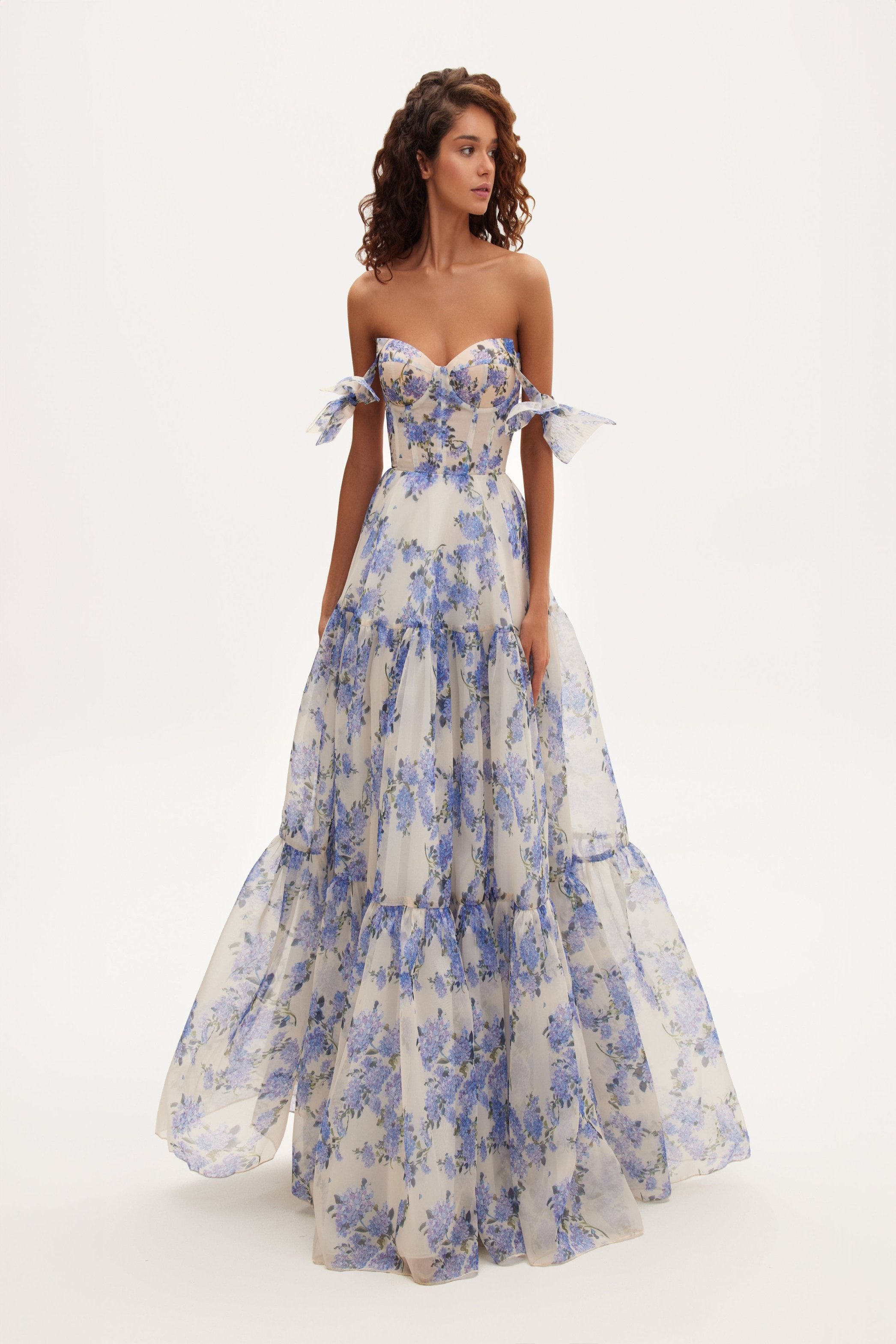 BLOOMING HYDRANGEA TIE STRAP MAXI DRESS – Amalthrea BLOOMING HYDRANGEA TIE STRAP MAXI DRESS – Amalthrea