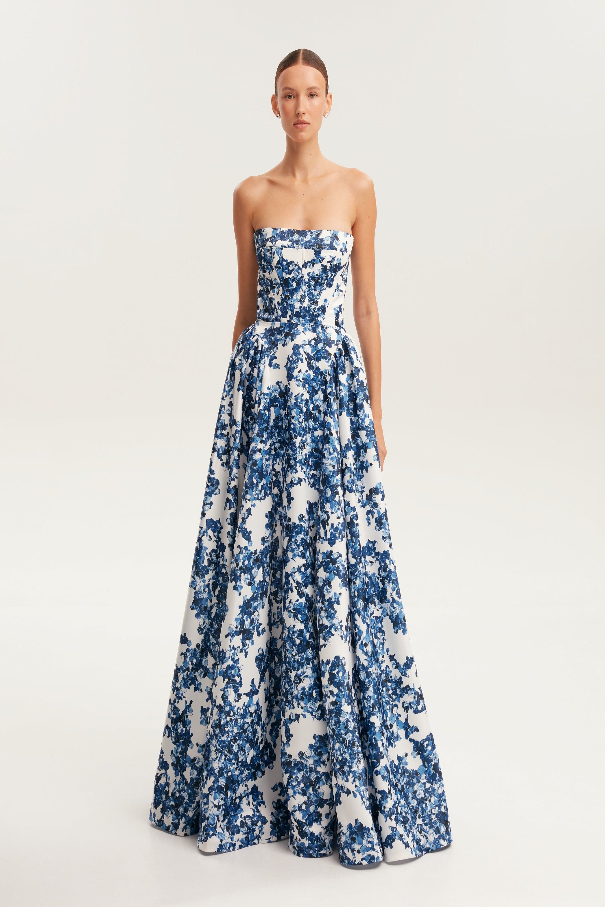 RAVISHING BLUE HYDRANGEA CORSET MAXI DRESS Amalthrea RAVISHING BLUE HYDRANGEA CORSET MAXI DRESS Amalthrea