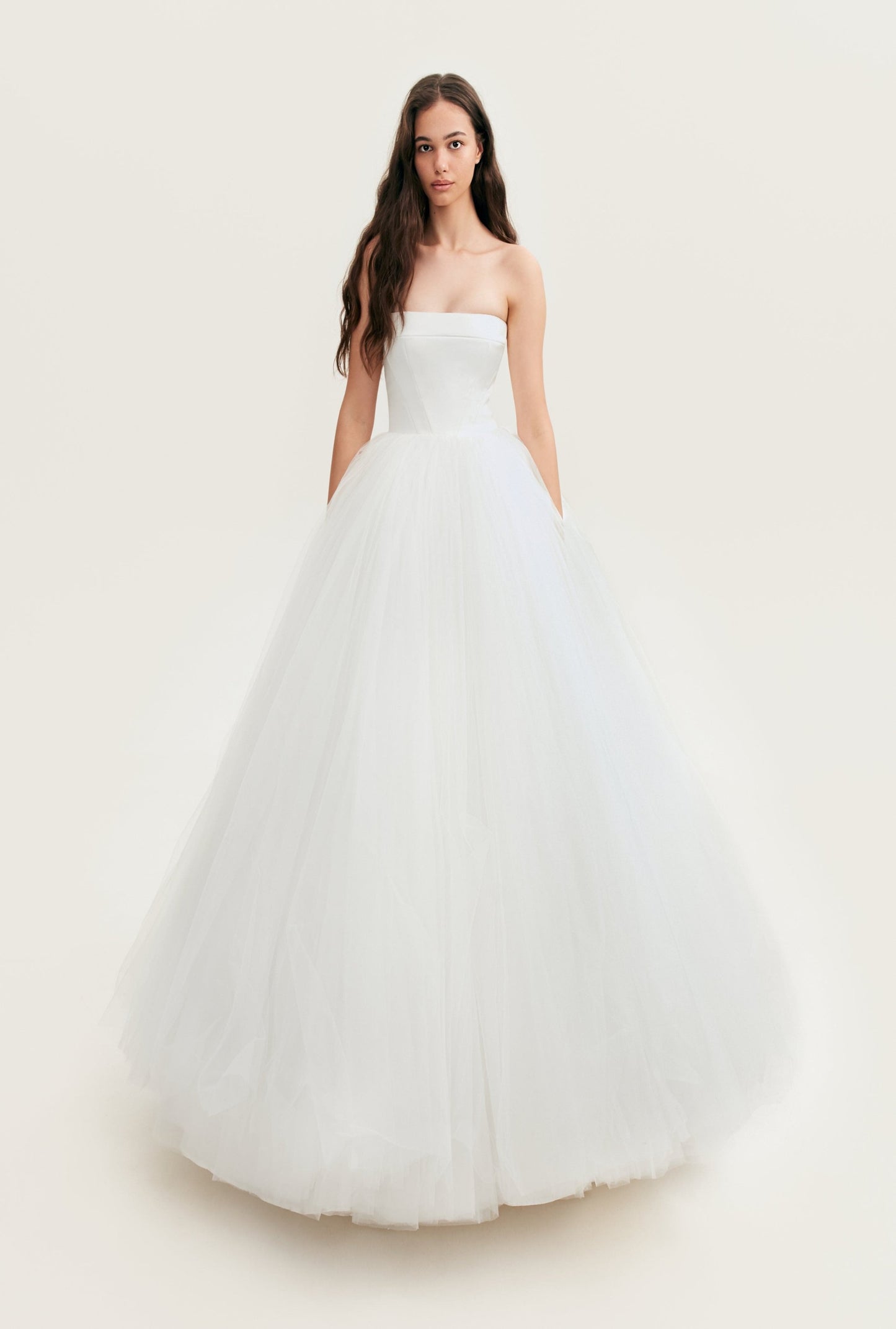 ELIZABETH IN WHITE TULLE MAXI DRESS