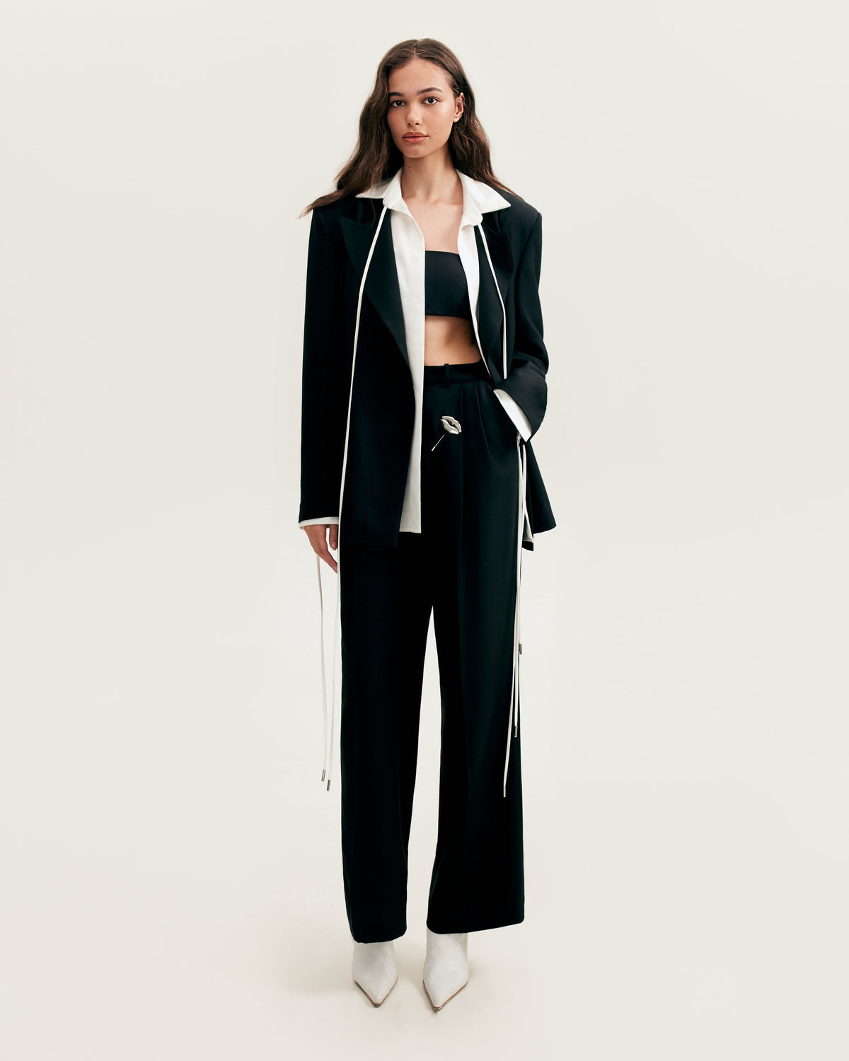 HIGH-RISE BLACK SUIT PANTS, XO XO