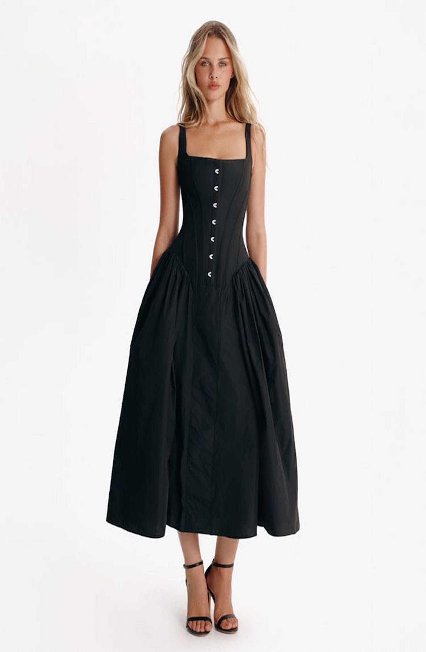 Black corset midi dress