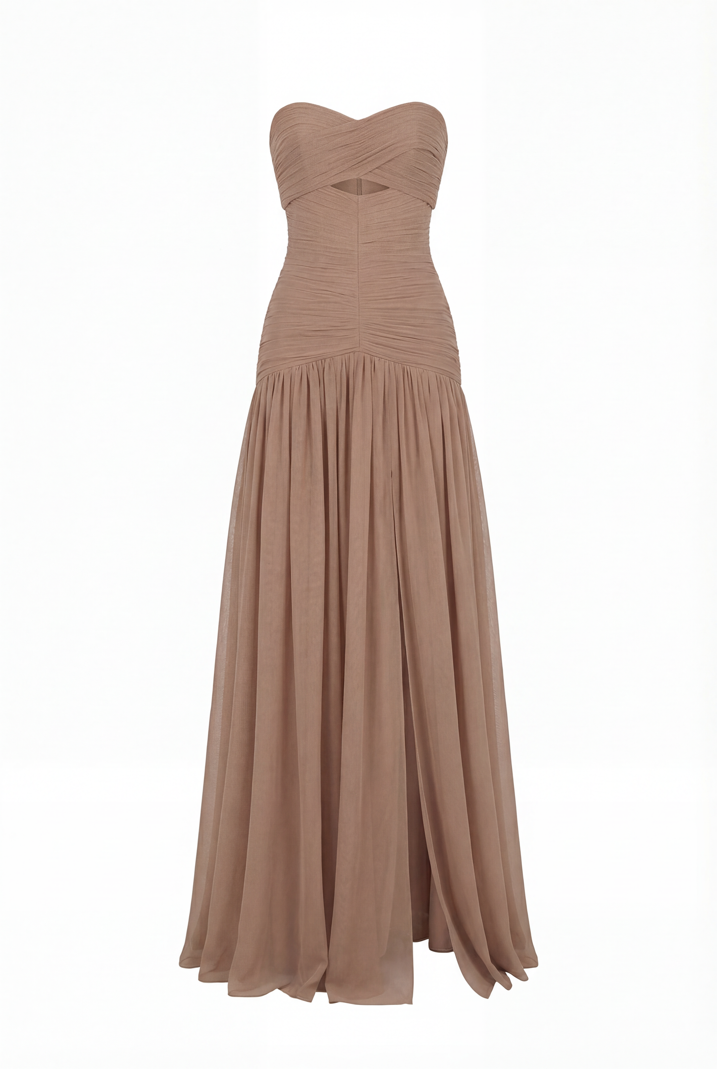 MAXI DRESS IN ITALIAN MESH WITH CORSET BODICE
