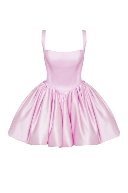 ADORABLE PINK MINI DRESS WITH PUFFY SKIRT, GLOW-UP