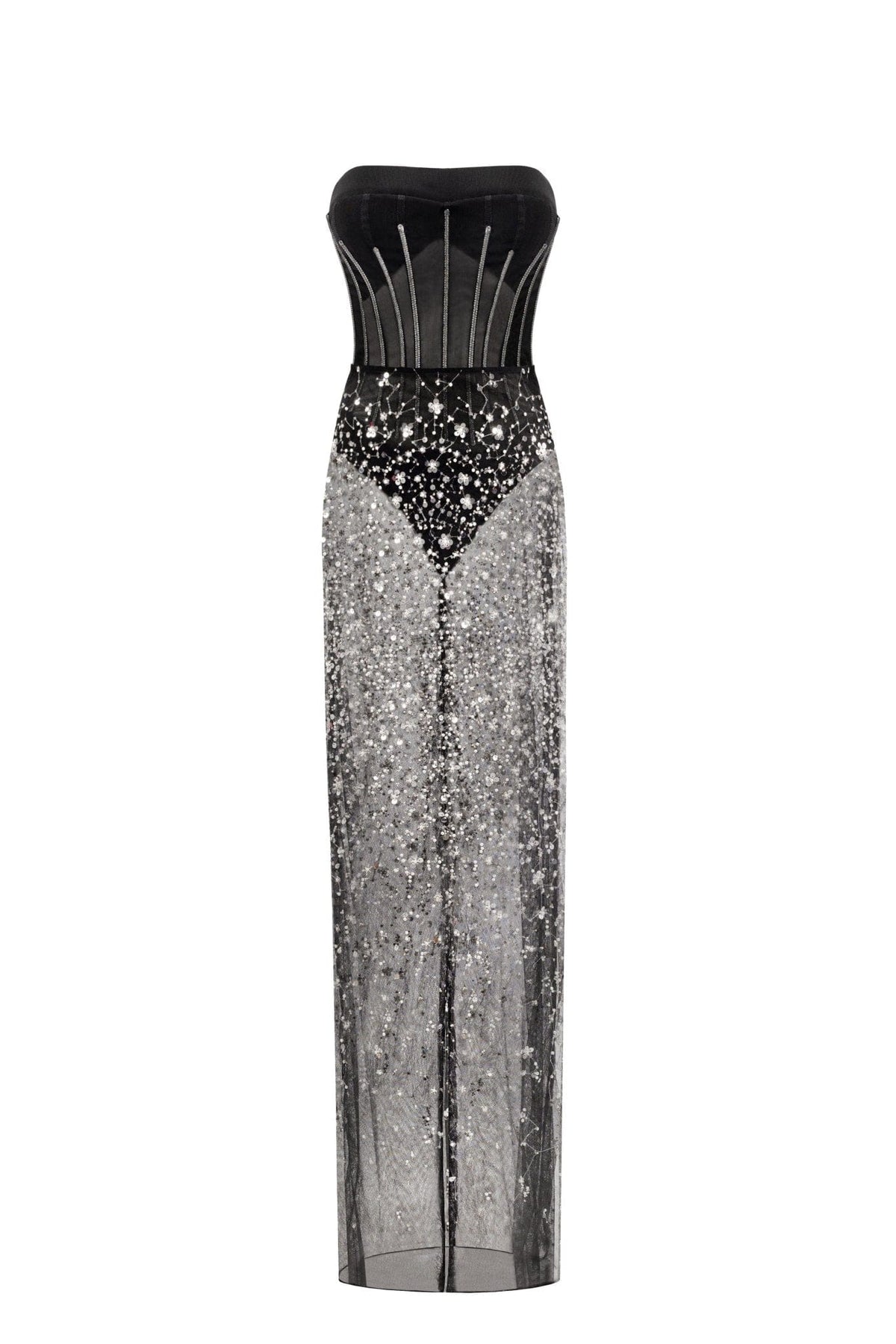 CRYSTAL-COVERED FABULOUS BLACK MAXI DRESS