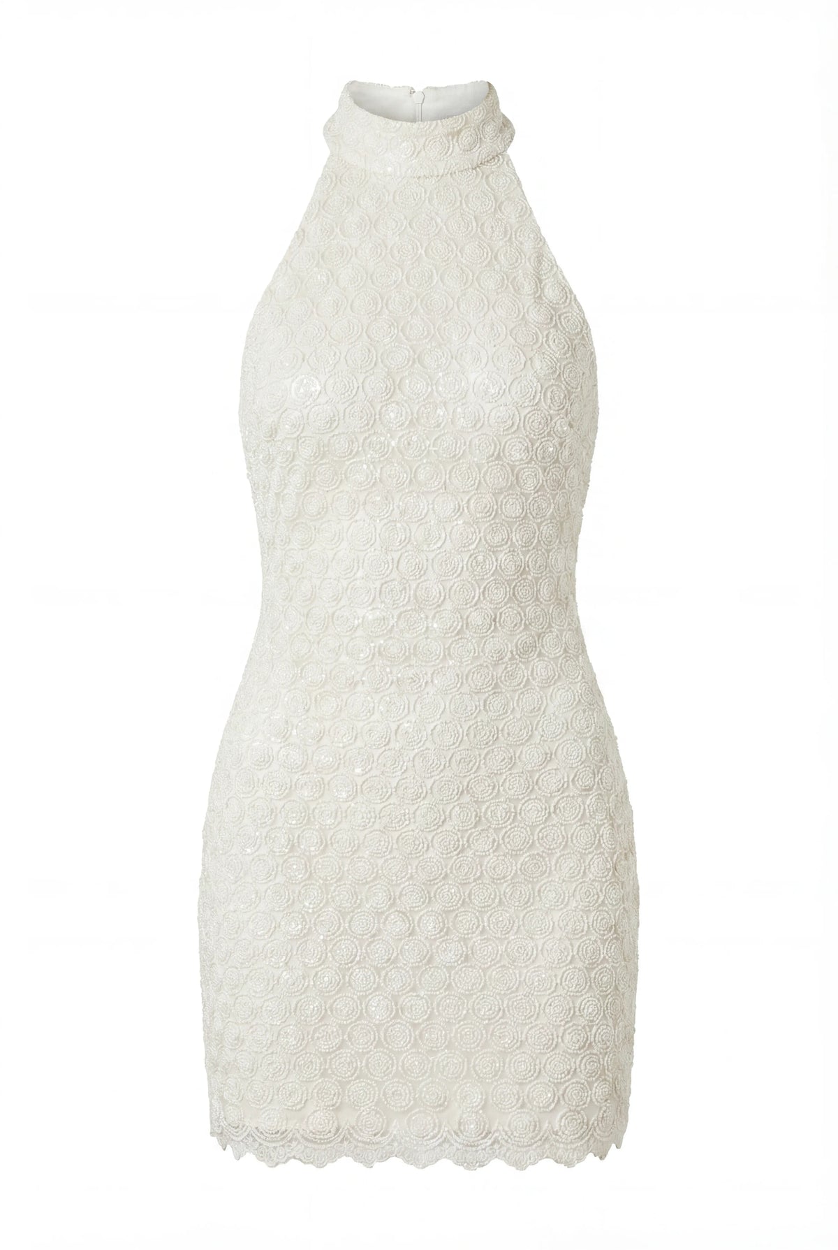 FITTED LACE IVORY MINI DRESS