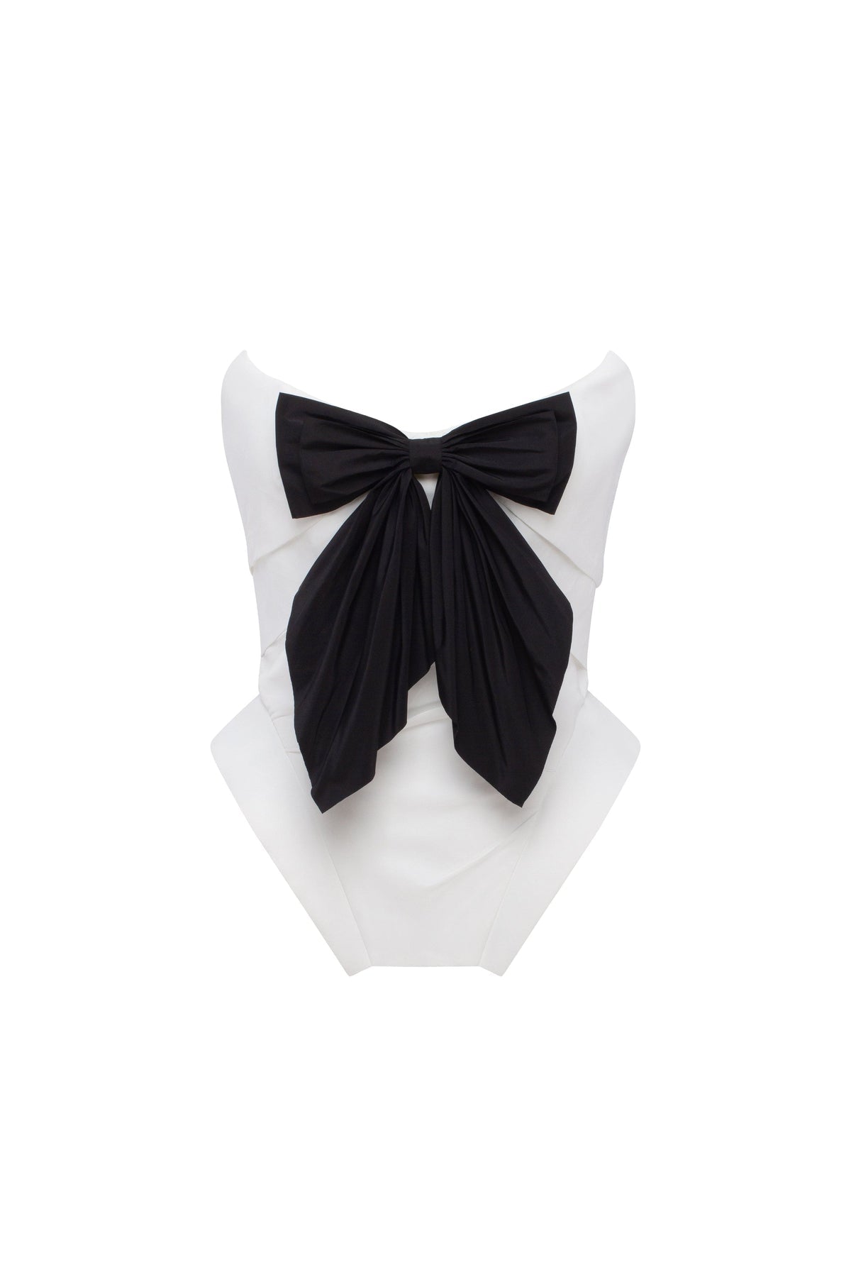 SLEEVELESS WHITE CORSET WITH DETACHABLE BOW, PARISIENNE