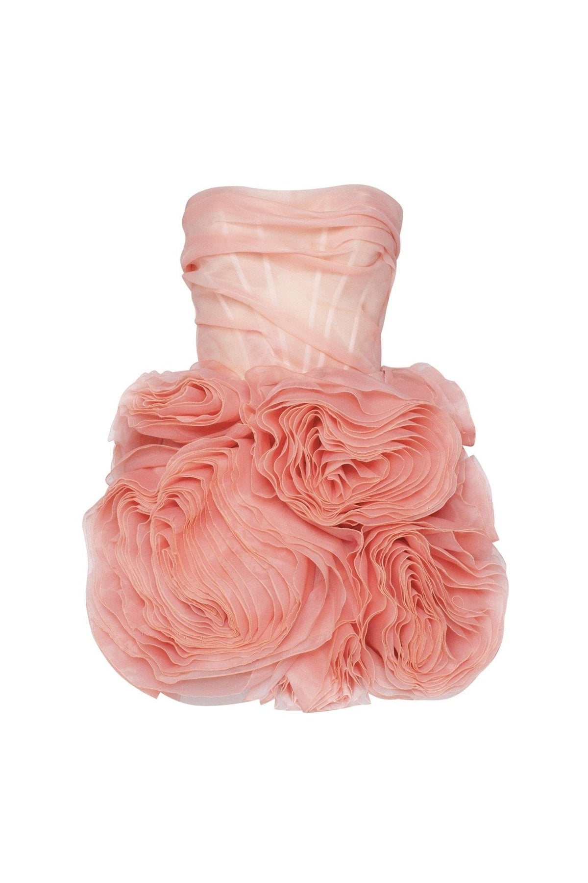 APPLIQUED ORGANZA CORAL MINI DRESS