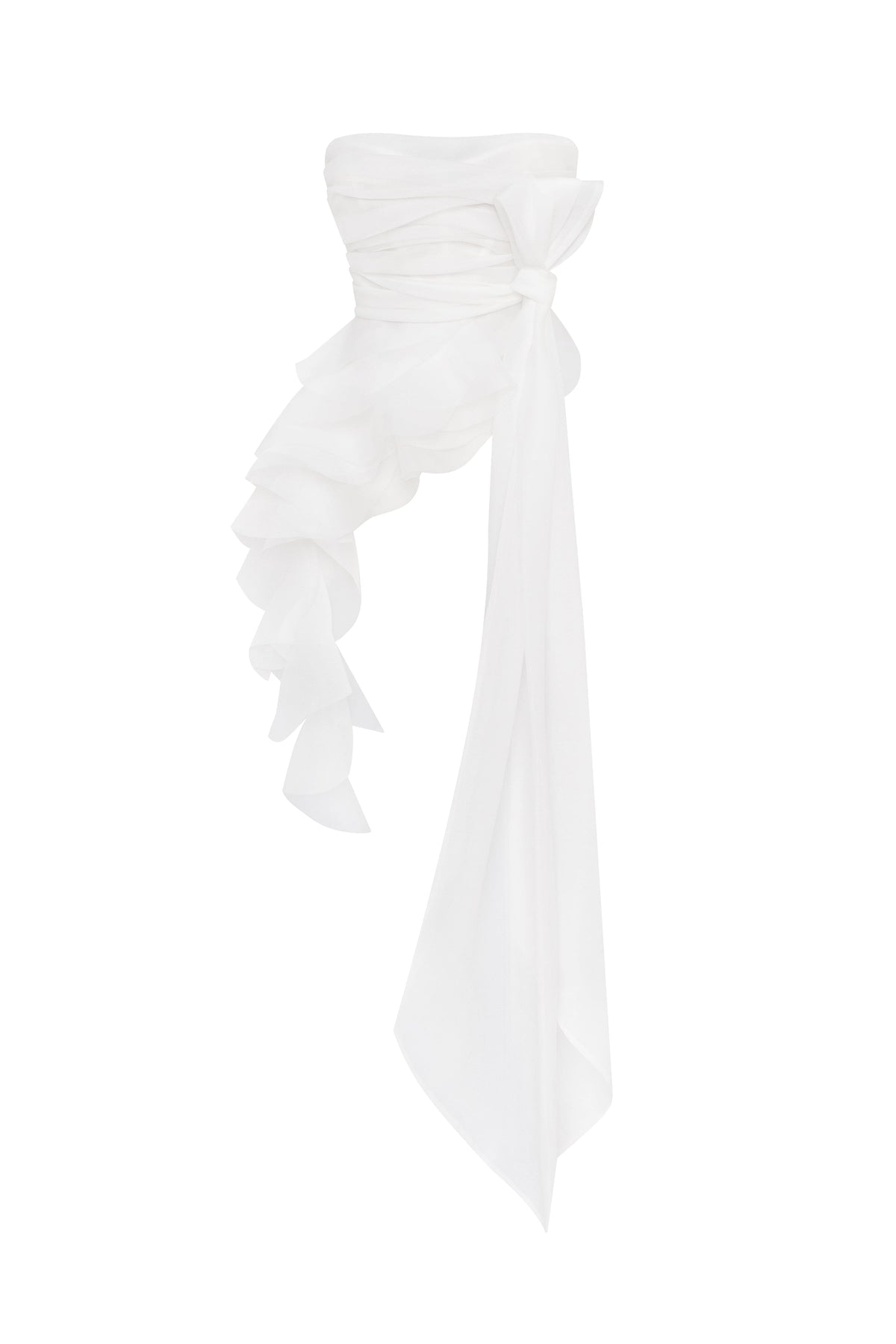 DREAMY BLOUSE WITH MERINGUE FLOUNCES IN WHITE, MIDNIGHT WALK