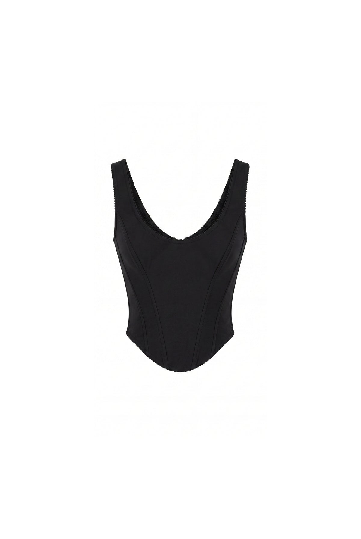 BLACK CORSET IN ITALIAN MESH WITH A ZIPPER