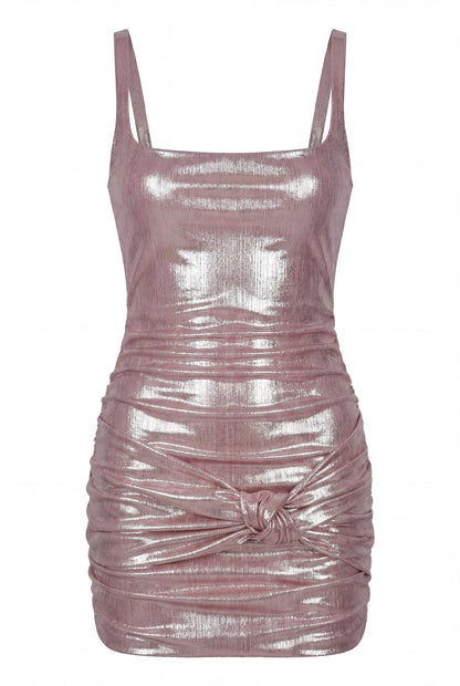 LIGHT SHIMMERING PINK MINI DRESS