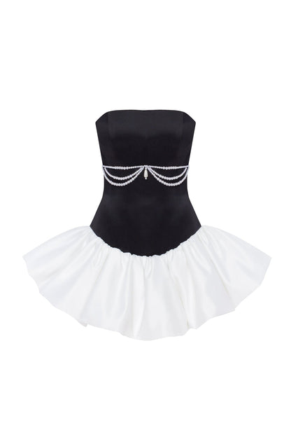SWAN-LIKE MINI CORSET DRESS, GLOW-UP