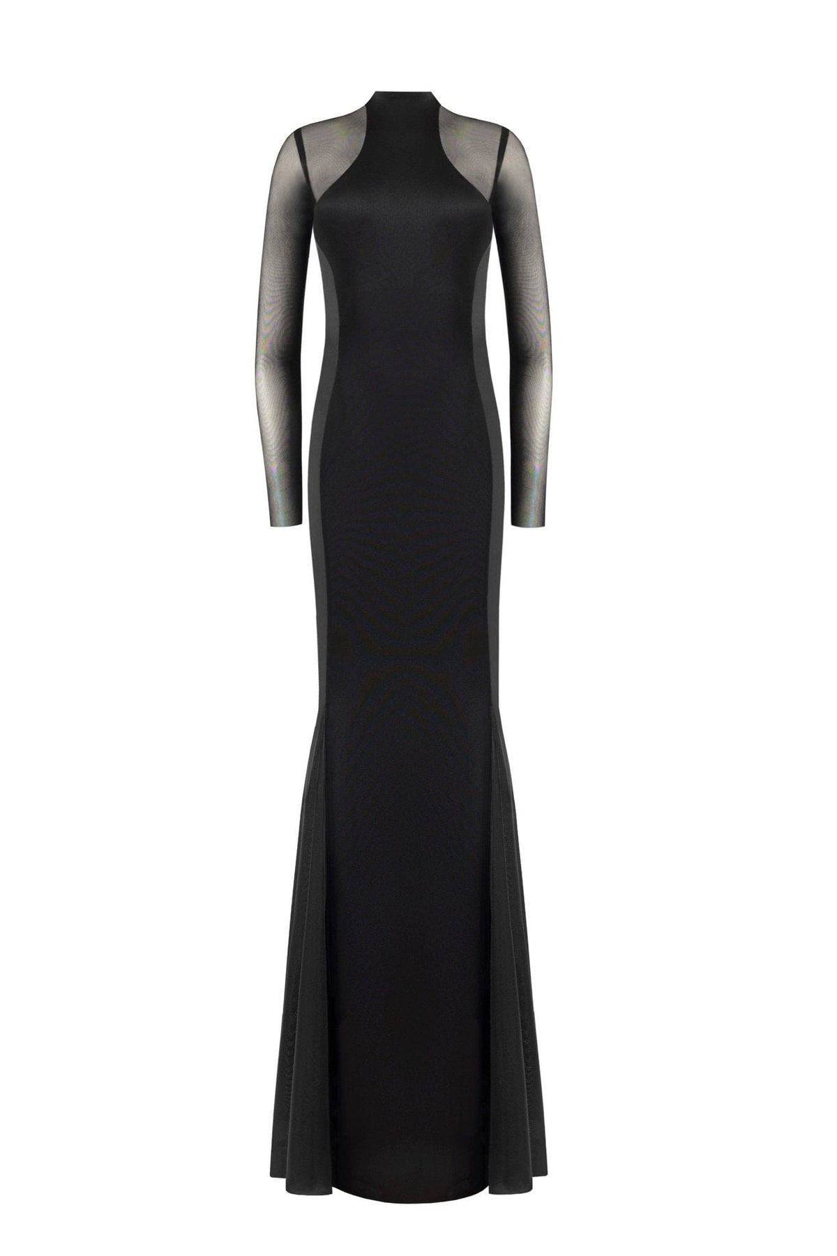 SHOWSTOPPER BLACK DRESS WITH SEMI-TRANSPARENT INSERTS