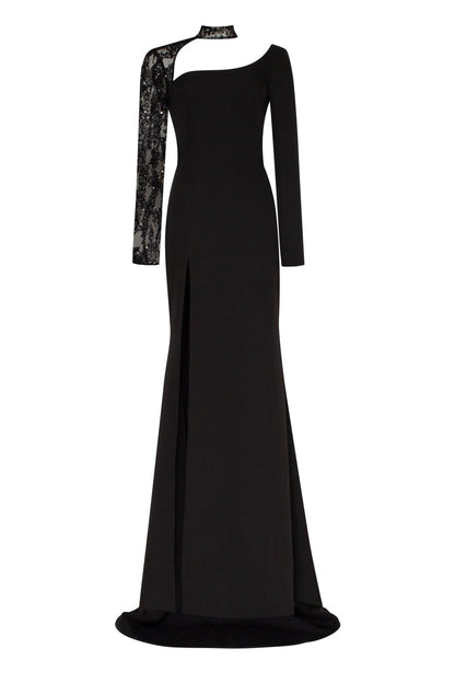 TRUMPET GOWN WITH DETACHABLE SLEEVE