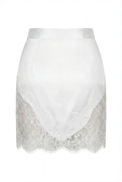 CHANTILLY LACE WHITE MINI SKIRT
