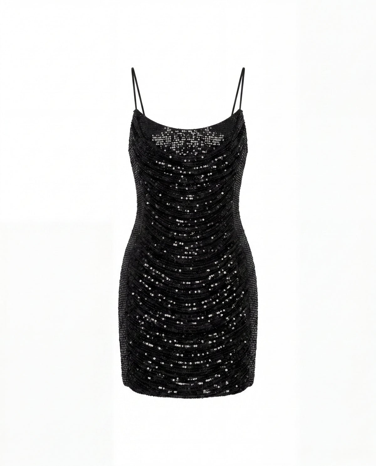 BLACK CORSET MINI DRESS WITH SEQUINS