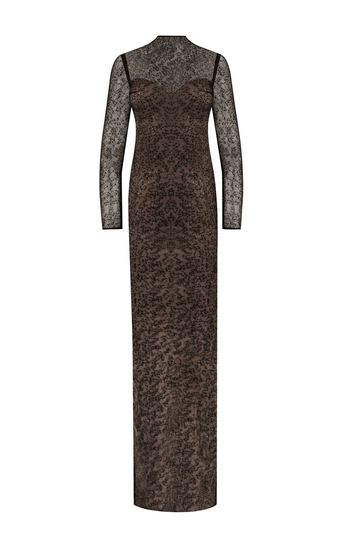 CRYSTAL-EMBELLISHED STRIKING MAXI DRESS
