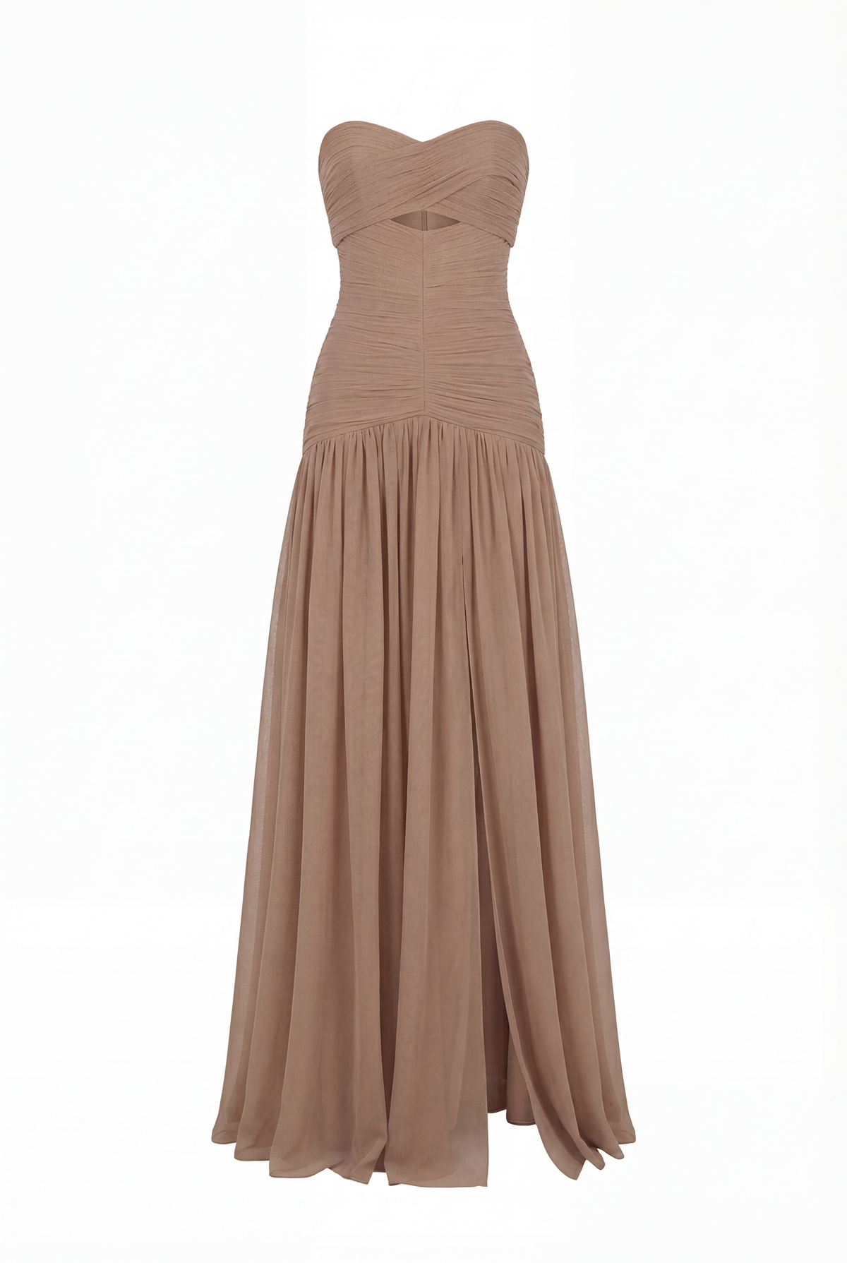 MAXI DRESS IN ITALIAN MESH WITH CORSET BODICE