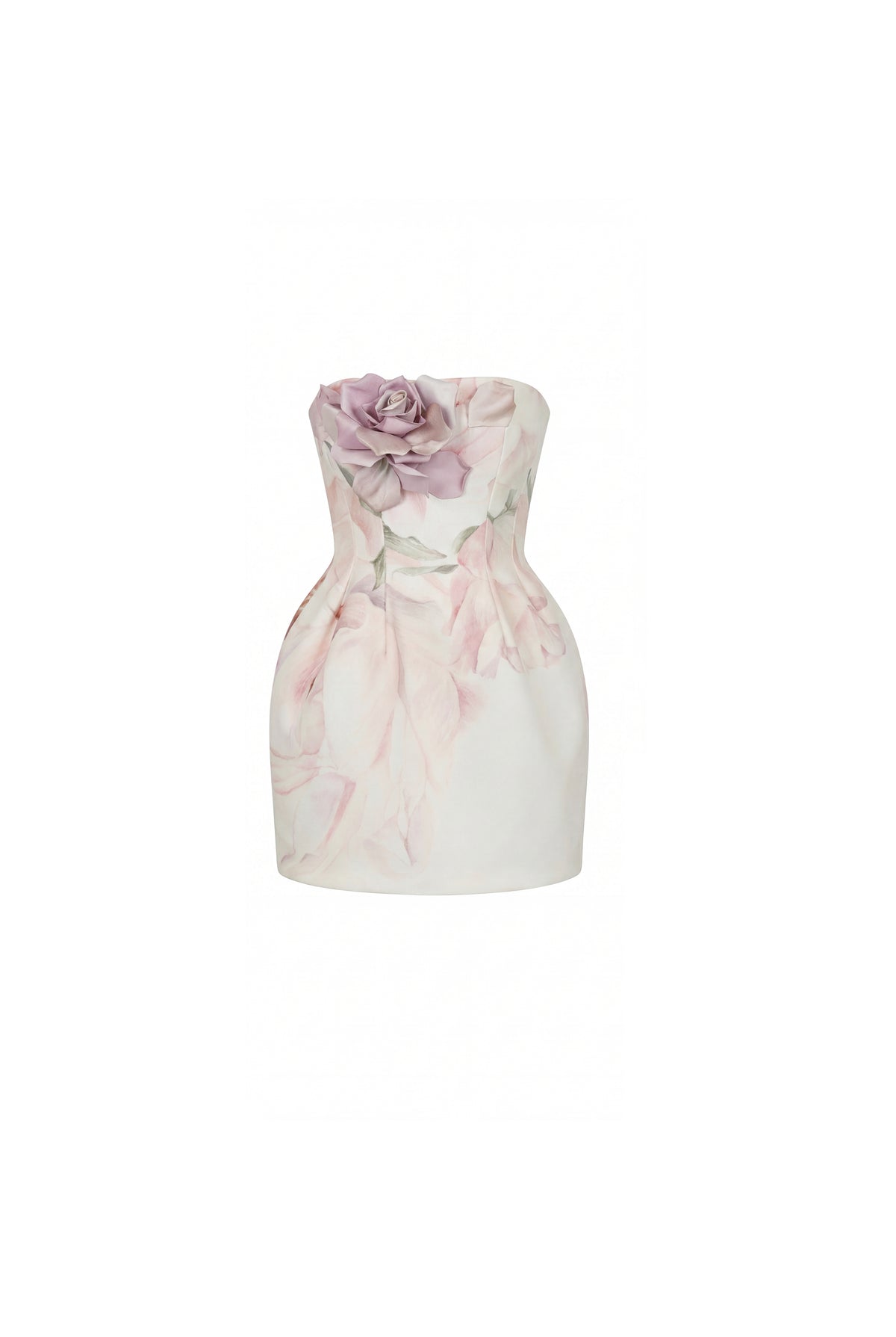SATIN MINI DRESS WITH ARTIST PRINT