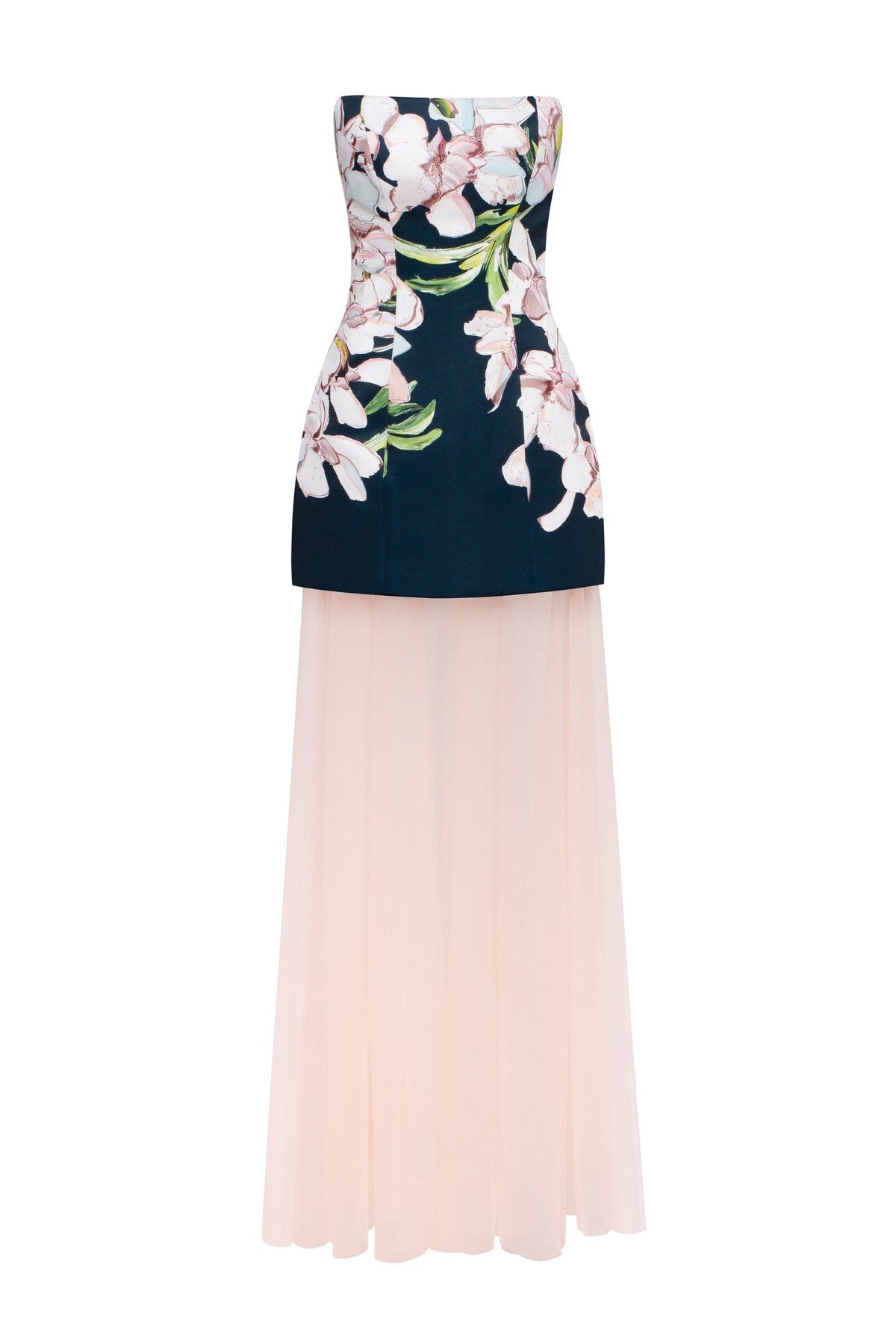 2-IN-1 FLORAL MINI DRESS WITH A DETACHABLE LIGHT PEACH UNDERSKIRT