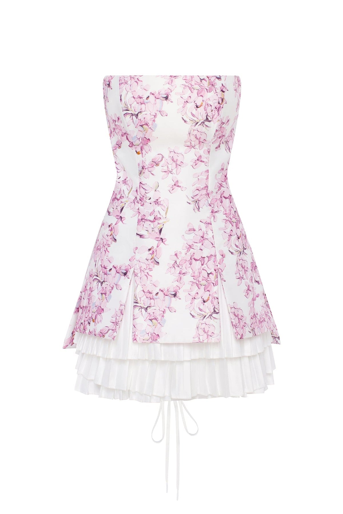 STRAPLESS PINK SAKURA MINI DRESS WITH ACCENT LACING