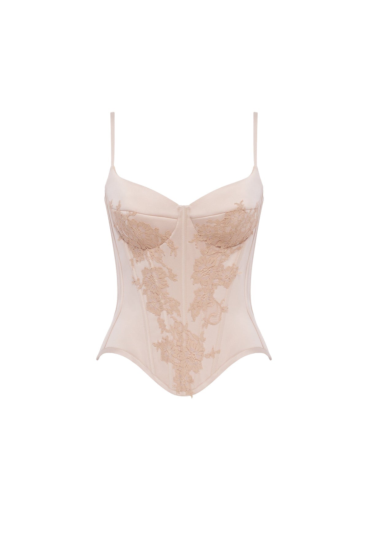 BEIGE SCULPTING LACE CORSET, PARISIENNE