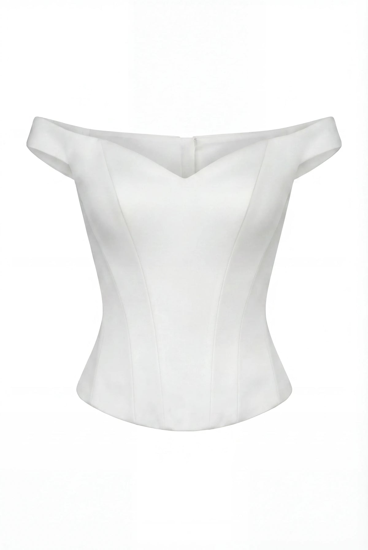 SOFT WHITE CORSET WITH LACE TRIM