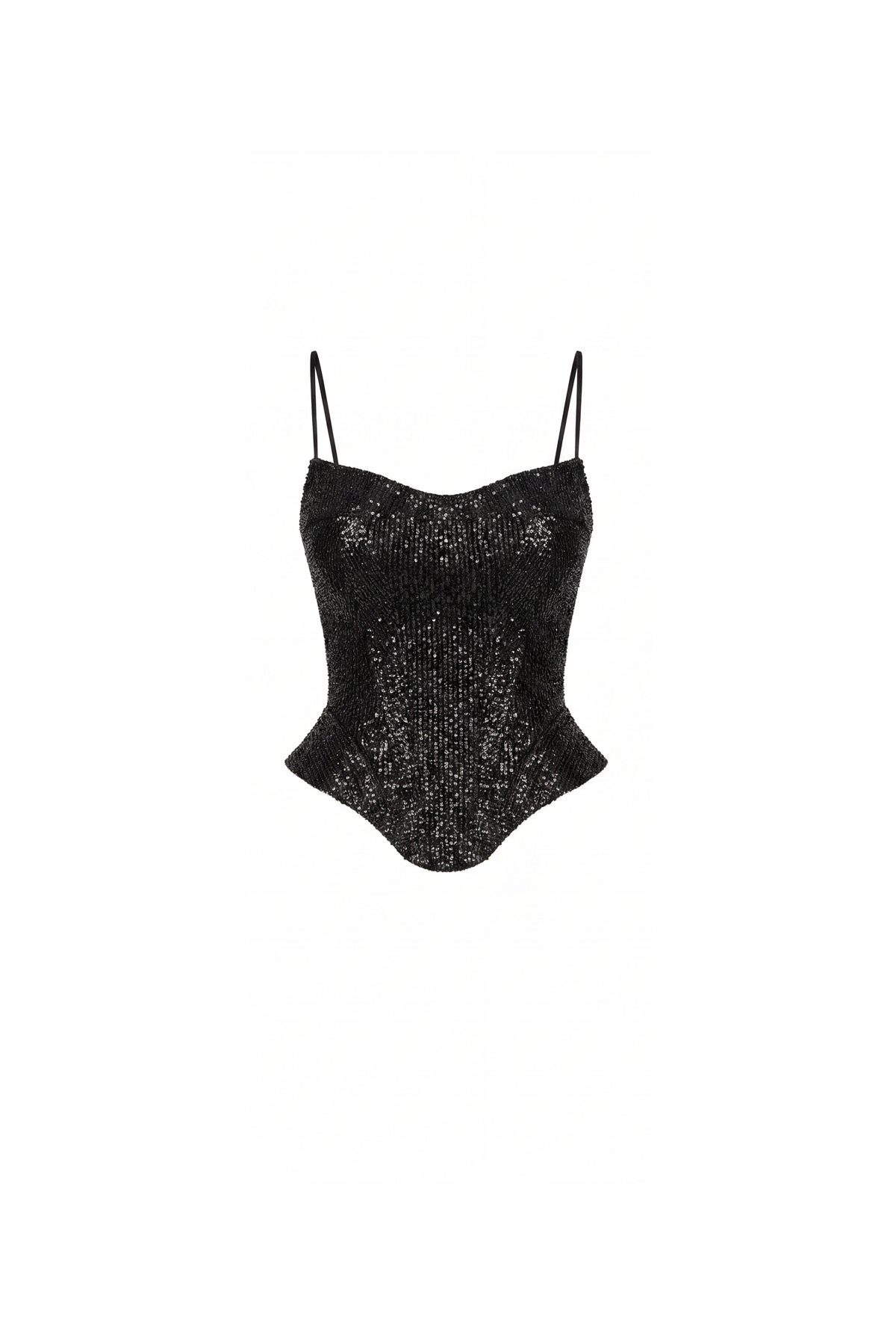 BLACK SATIN CORSET WITH LACE