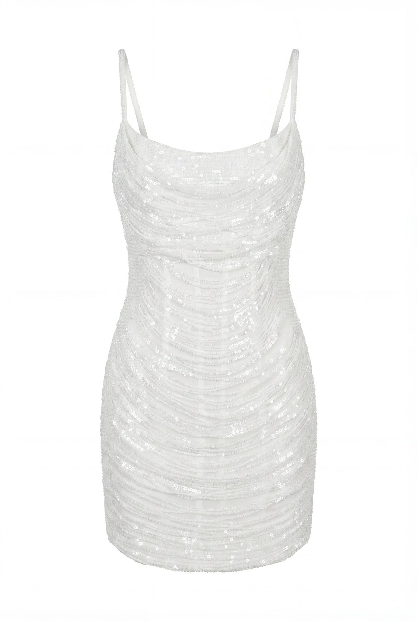 IVORY CORSET MINI DRESS WITH SEQUINS