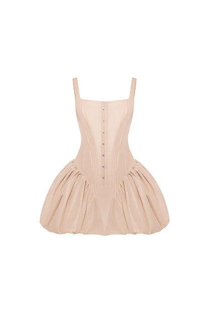 CAPPUCCINO CORSET MINI DRESS
