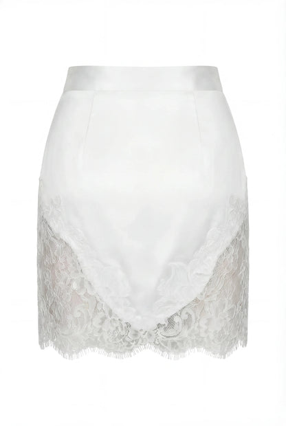 CHANTILLY LACE WHITE MINI SKIRT