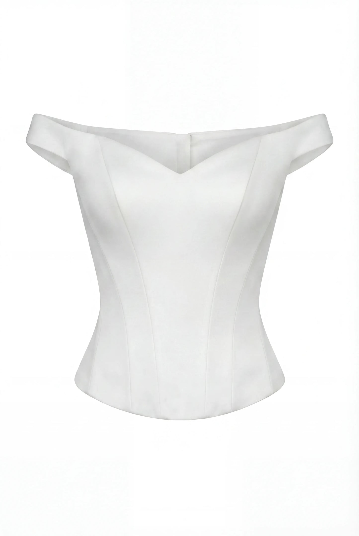 SOFT WHITE CORSET WITH LACE TRIM