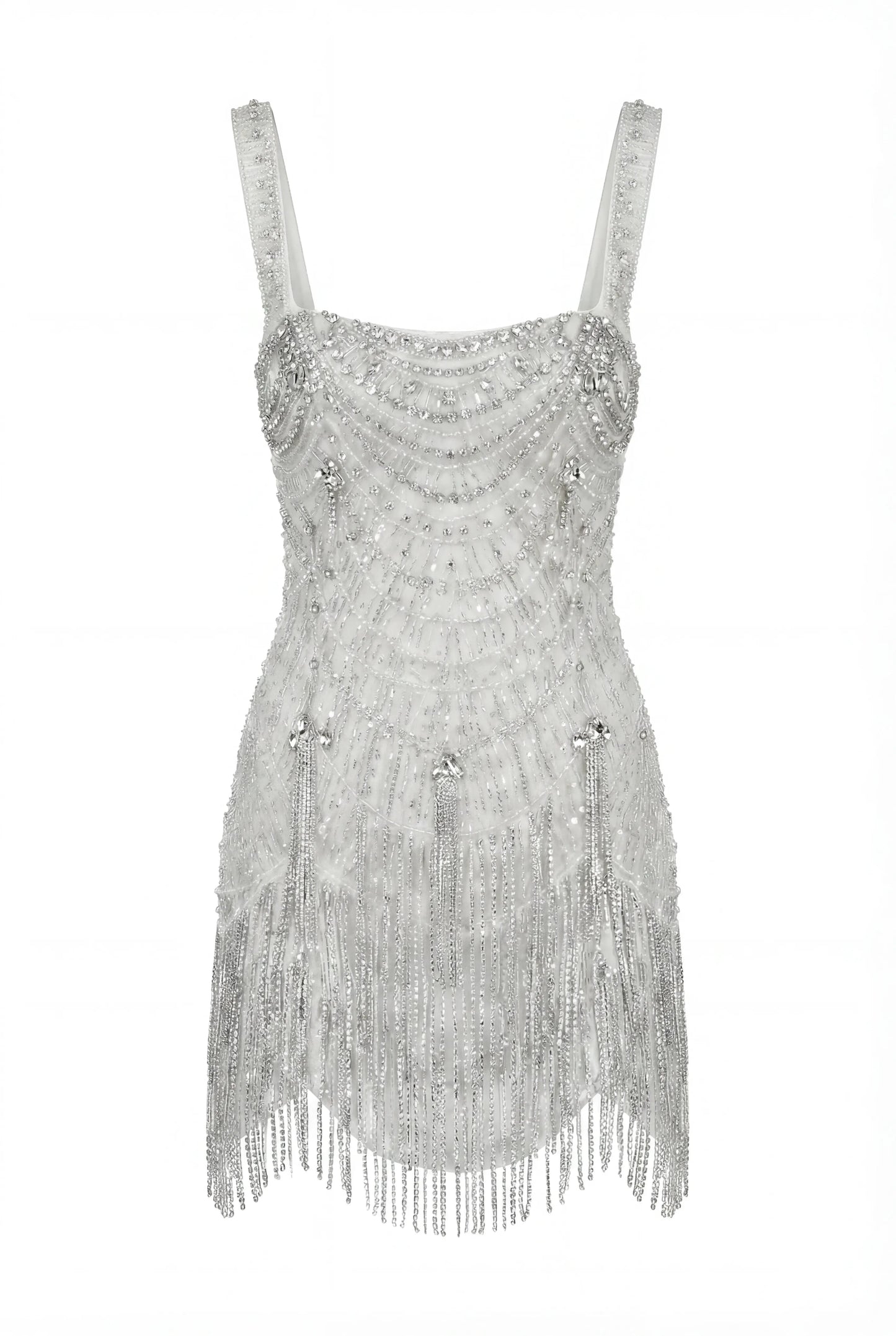 IVORY EMBELLISHED LACE MINI DRESS