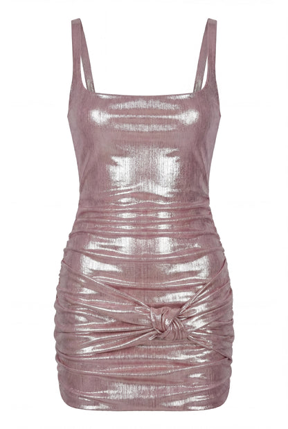 LIGHT SHIMMERING PINK MINI DRESS