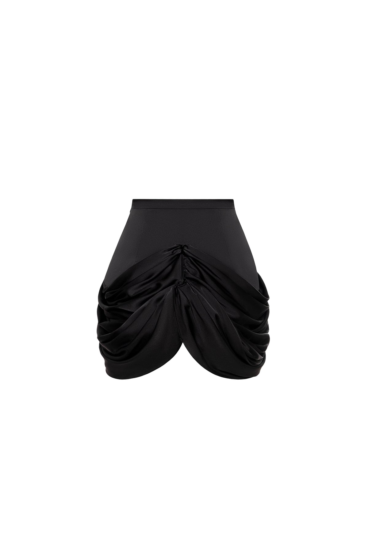 BLACK MINI SKIRT WITH DRAPING