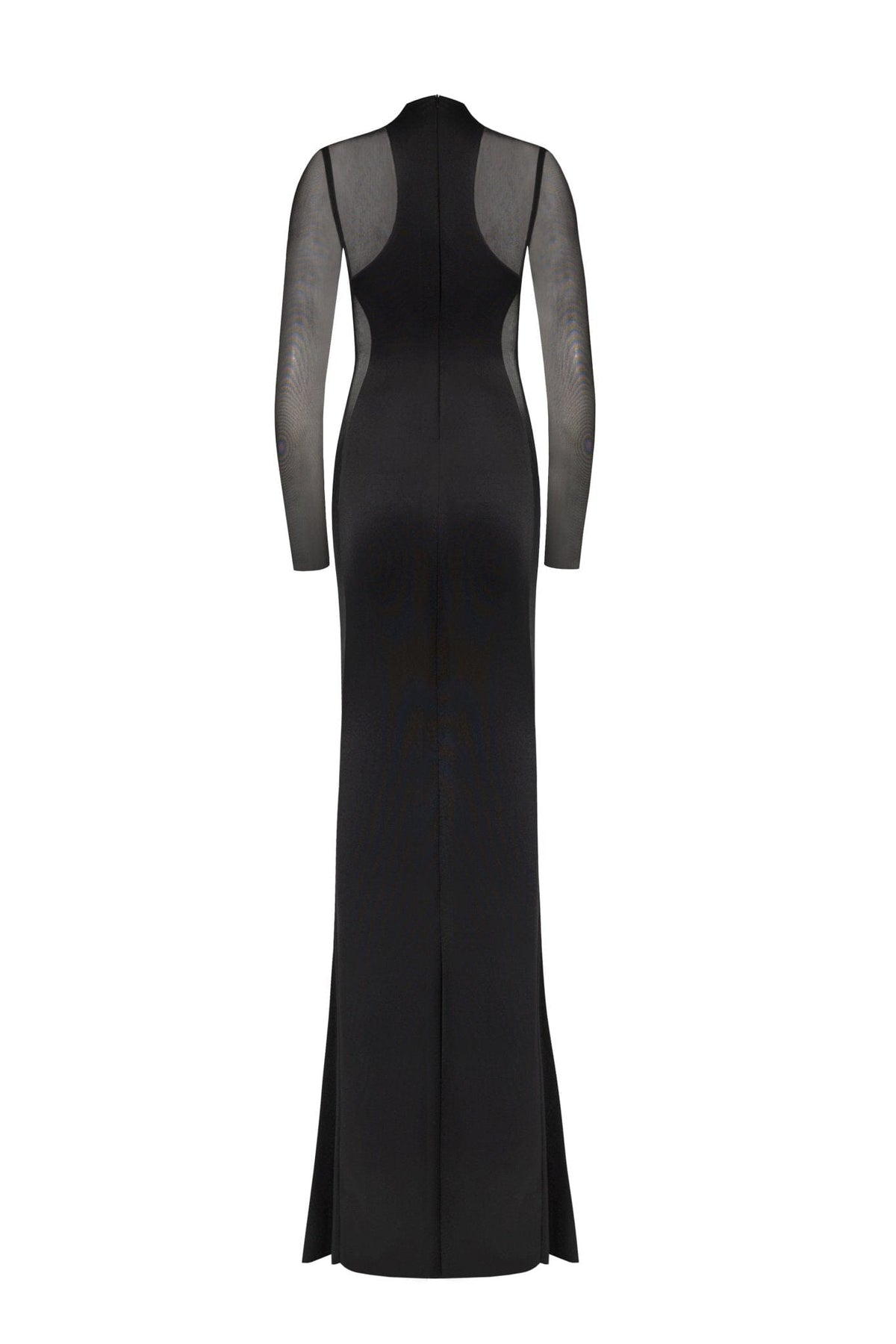 SHOWSTOPPER BLACK DRESS WITH SEMI-TRANSPARENT INSERTS