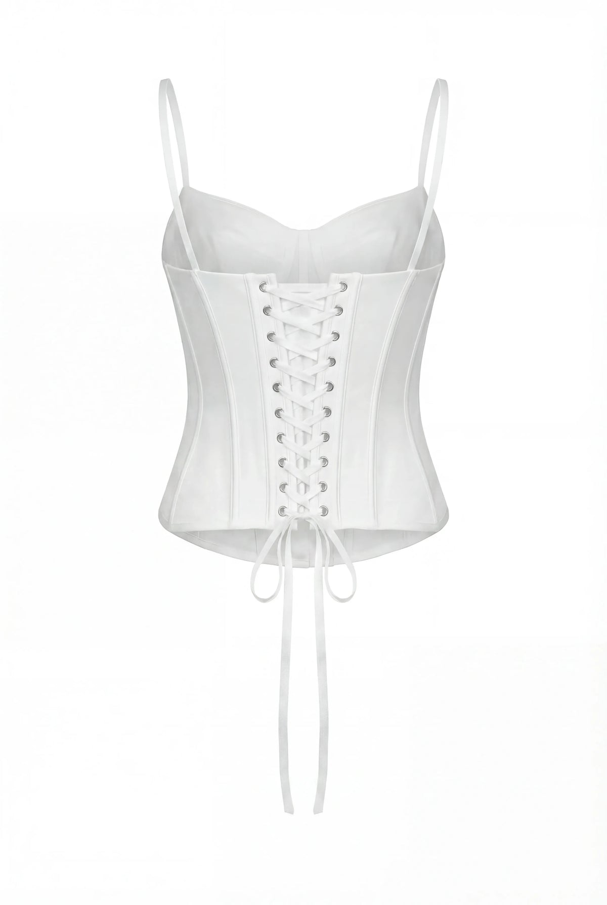 WHITE CORSET WITH CHANTILLY LACE