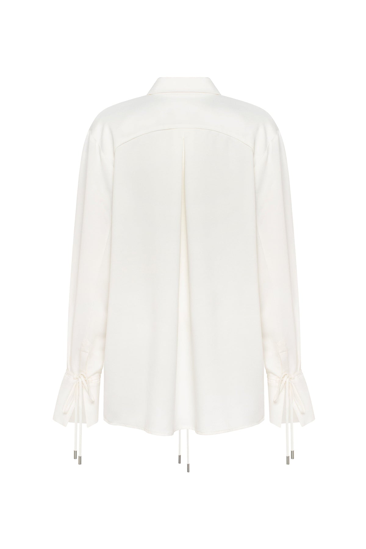FRONT-TIE SATIN BLOUSE IN WHITE, XO XO