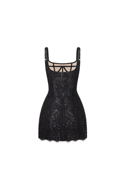 CLASSIC BLACK CORSET MINI DRESS