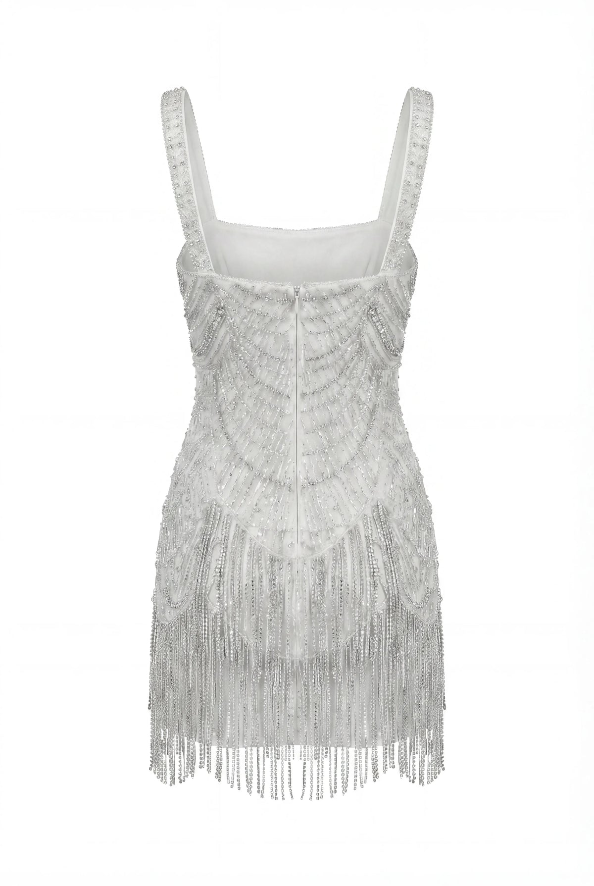 IVORY EMBELLISHED LACE MINI DRESS