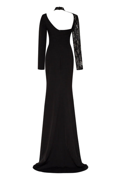 TRUMPET GOWN WITH DETACHABLE SLEEVE