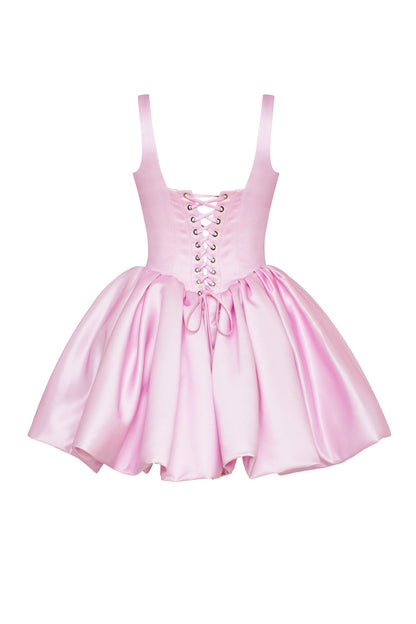 ADORABLE PINK MINI DRESS WITH PUFFY SKIRT, GLOW-UP