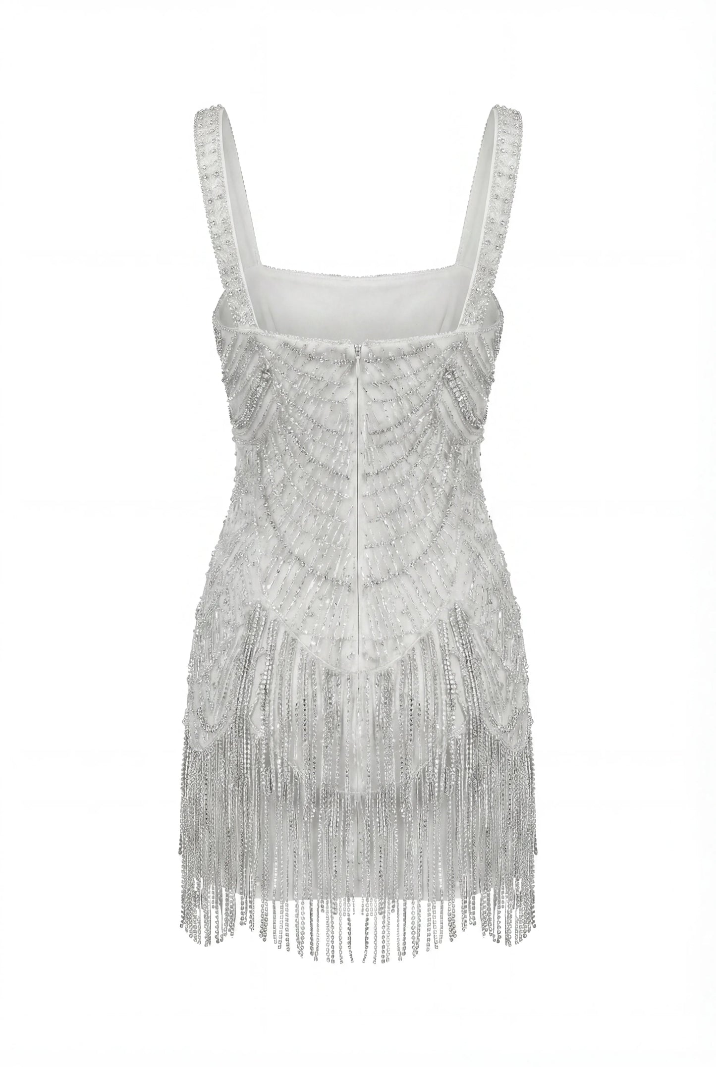 IVORY EMBELLISHED LACE MINI DRESS