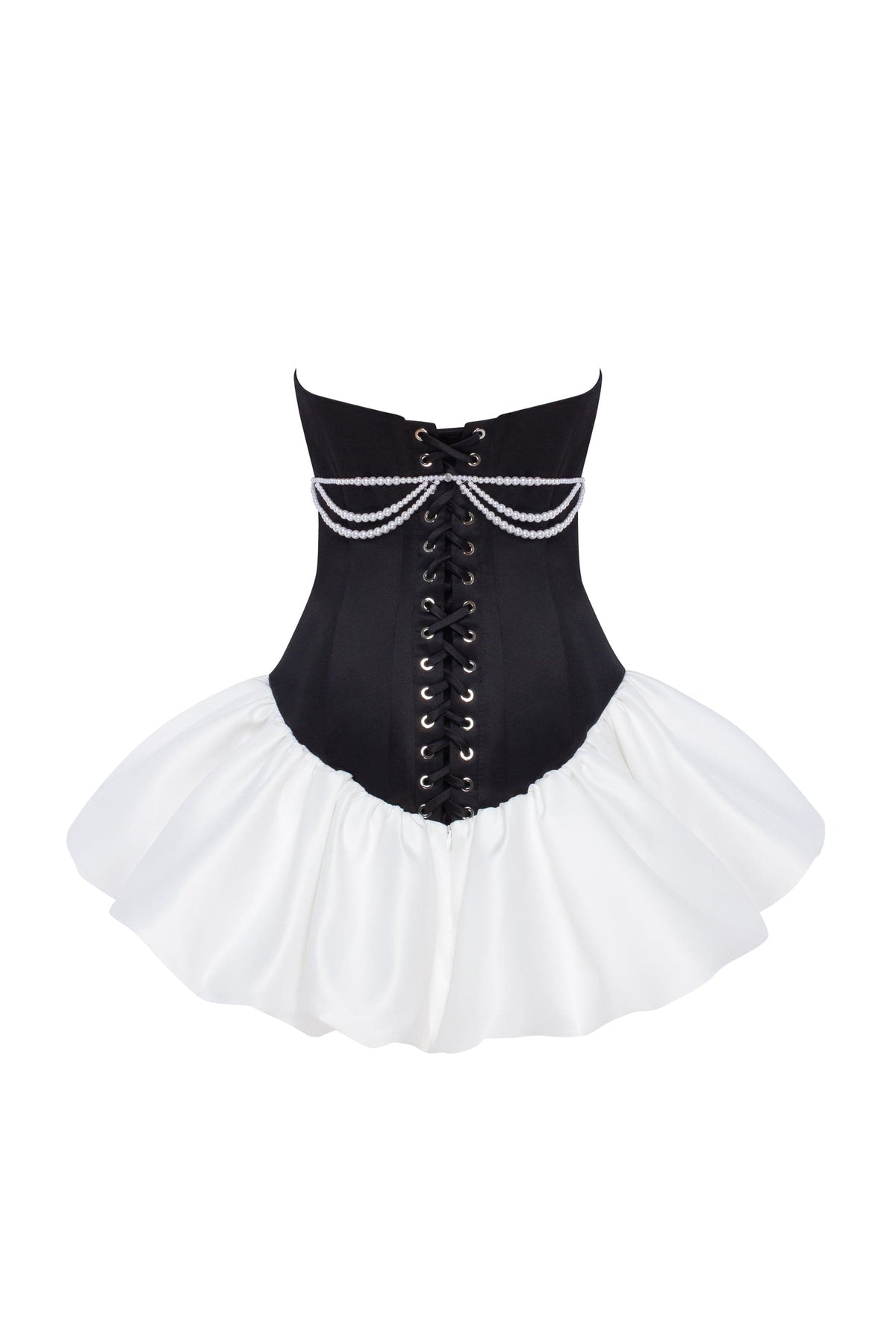 SWAN-LIKE MINI CORSET DRESS, GLOW-UP