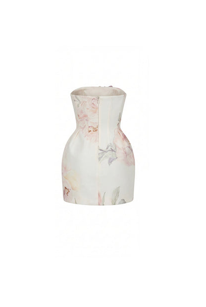 SATIN MINI DRESS WITH ARTIST PRINT