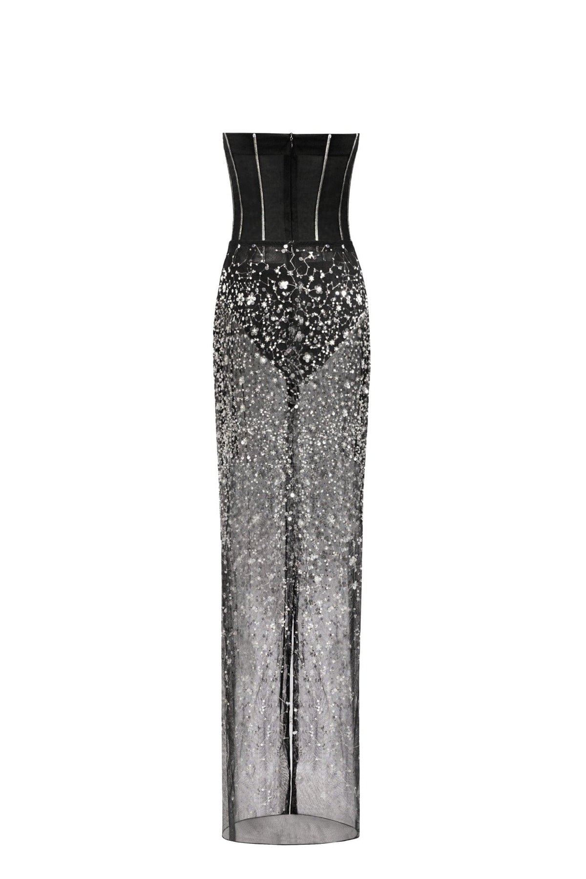 CRYSTAL-COVERED FABULOUS BLACK MAXI DRESS