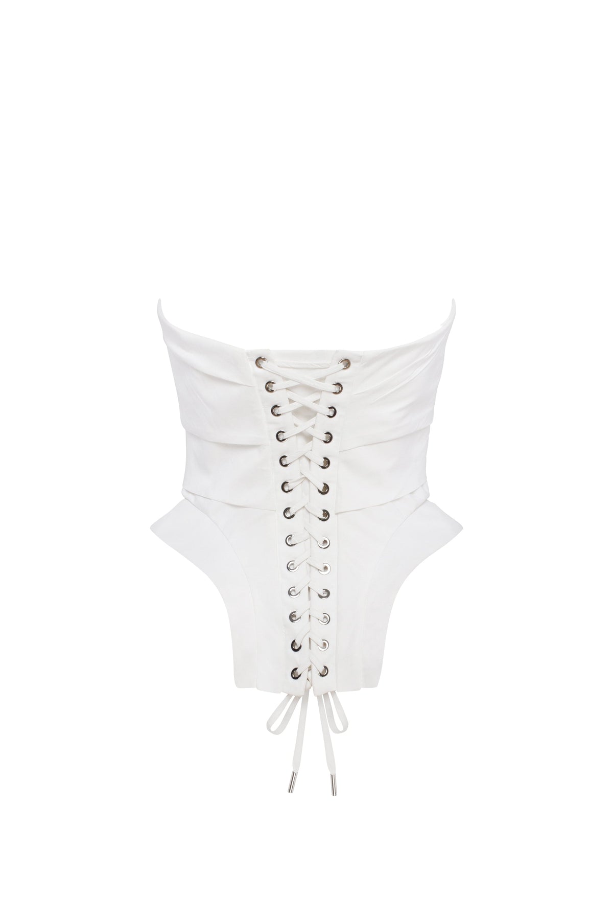SLEEVELESS WHITE CORSET WITH DETACHABLE BOW, PARISIENNE