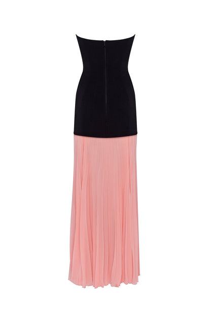 BLACK&PINK DRESS WITH A PLEATED SKIRT, PARISIENNE