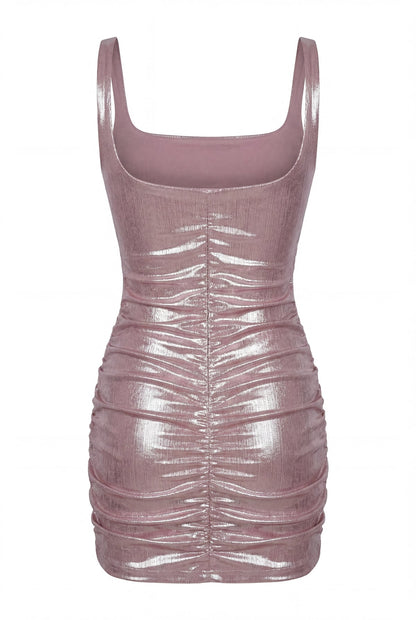 LIGHT SHIMMERING PINK MINI DRESS