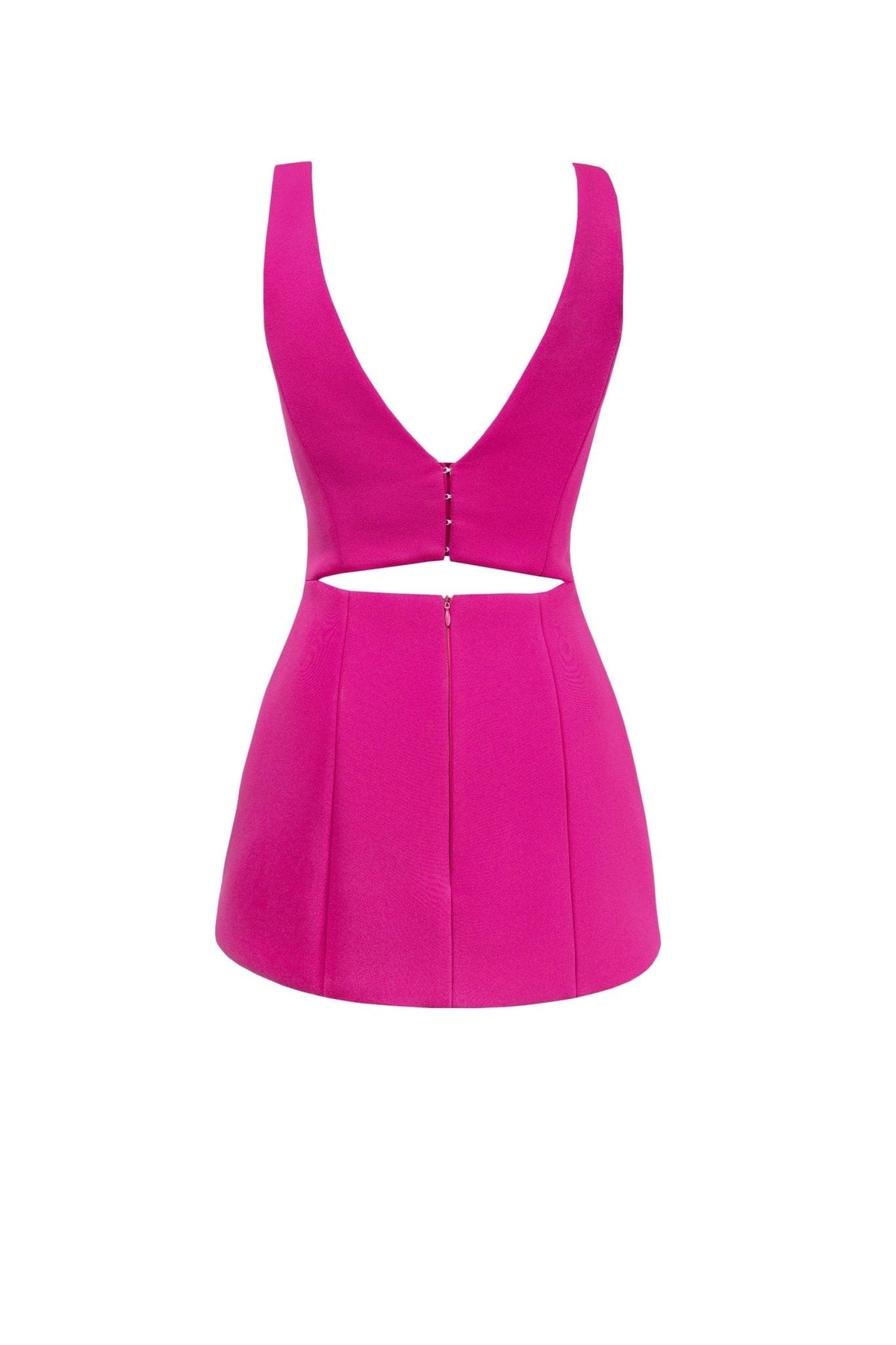 GLOSSY ULTRA MINI DRESS IN PINK WITH CUTOUTS